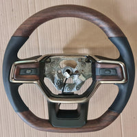 Wood Heated Steering Wheel (Dark Ash Wood or Warm Ash Wood) - $1300 - Fits Rivian R1S / R1T Vehicles Plus Core Charge