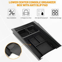 R1T/S Center Console Bottom Organizer with Cover Lid - Fits Rivian R1S/R1T