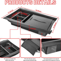 R1T/S Center Console Bottom Organizer with Cover Lid - Fits Rivian R1S/R1T