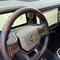 Wood Heated Steering Wheel (Dark Ash Wood or Warm Ash Wood) - $1300 - Fits Rivian R1S / R1T Vehicles Plus Core Charge