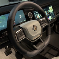 Wood Heated Steering Wheel (Dark Ash Wood or Warm Ash Wood) - $1300 - Fits Rivian R1S / R1T Vehicles Plus Core Charge
