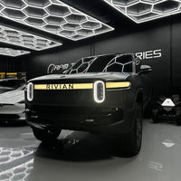 Front Bumper Light Bar Vinyl "Rivian"Letters - Fits 2021 - 2024 Rivian R1S / R1T Vehicles