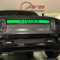 Front Bumper Light Bar Vinyl "Rivian"Letters - Fits 2021 - 2024 Rivian R1S / R1T Vehicles