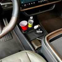 Under Dashboard Lower Center Console Tray with Cupholder - Fits 2022 - 2024 Rivian R1S / R1T Vehicles