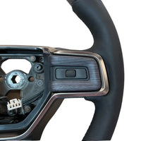 Wood Heated Steering Wheel (Dark Ash Wood or Warm Ash Wood) - $1300 - Fits Rivian R1S / R1T Vehicles Plus Core Charge