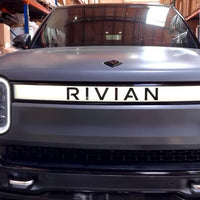 Front Bumper Light Bar Vinyl "Rivian"Letters - Fits 2021 - 2024 Rivian R1S / R1T Vehicles