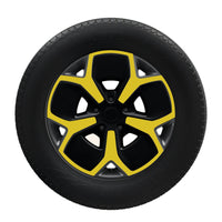VINYL SPOKES COVERS FOR RIVIAN'S 21" SPORT WHEELS - BLACK / YELLOW