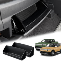 Front Under Seat Storage Pad (Black - 2 Piece Set) - Fits Rivian R1T/S