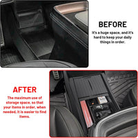 R1T/S Center Console Bottom Organizer with Cover Lid - Fits Rivian R1S/R1T