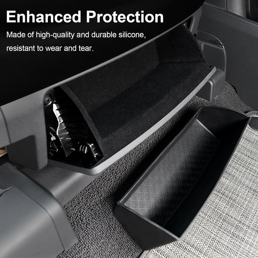 Front Under Seat Storage Pad (Black - 2 Piece Set) - Fits Rivian R1T/S