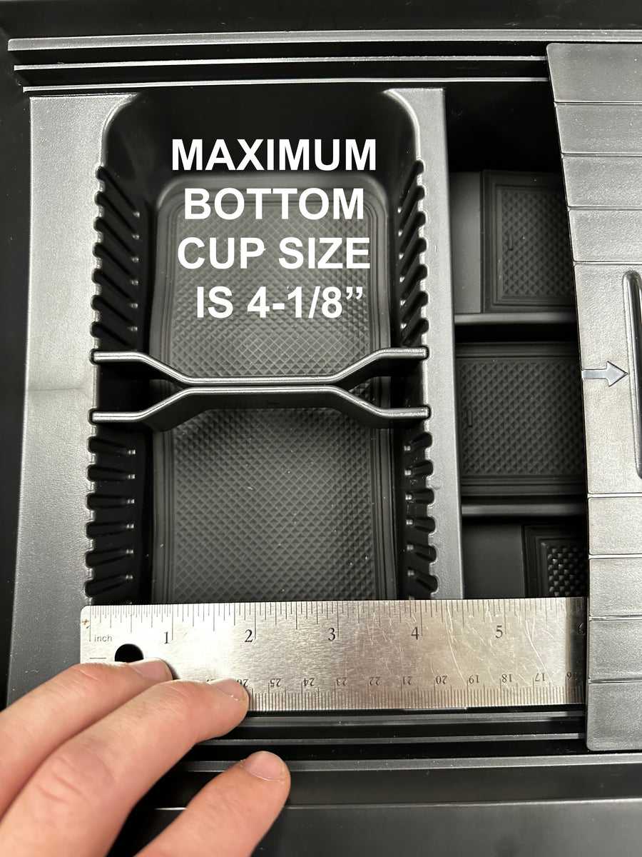 R1T/S Center Console Bottom Organizer with Cover Lid - Fits Rivian R1S/R1T