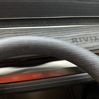 Wood Heated Steering Wheel (Dark Ash Wood or Warm Ash Wood) - $1300 - Fits Rivian R1S / R1T Vehicles Plus Core Charge