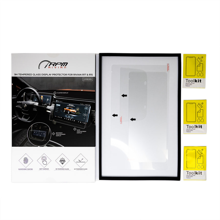 9H Glass Screen Protector- Matte or Glossy  (All 3 Displays) - Fits Rivian R1S / R1T Vehicles