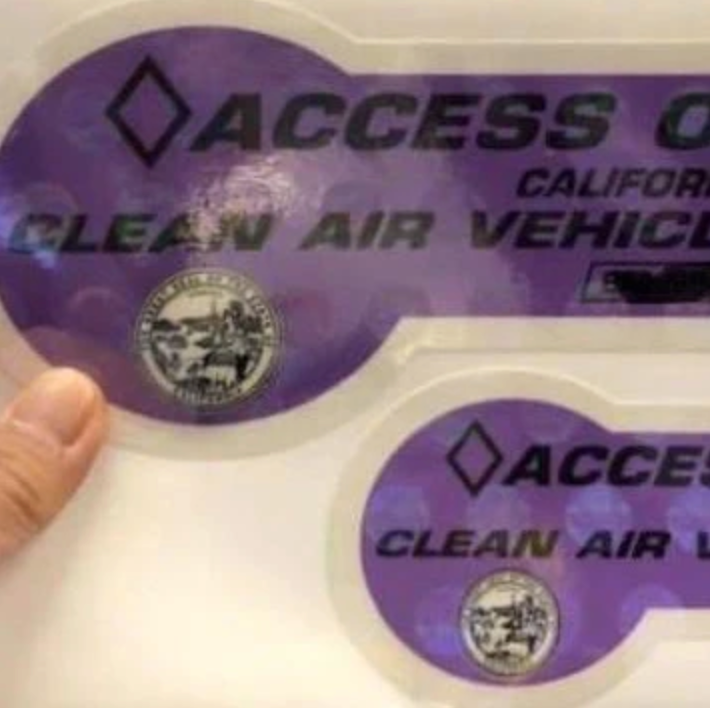 Calif. HOV Under Stickers Protection Film