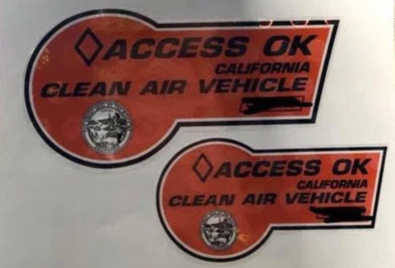 Calif. HOV Under Stickers Protection Film